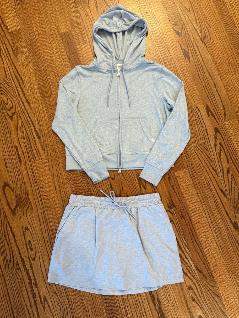 Athletic Works Buttercore Light Blue Zip Hoodie and Skort Matching Joggers Set